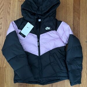 Nike Black and Light Purple  Hooded winter Jacket size S (7/8)
